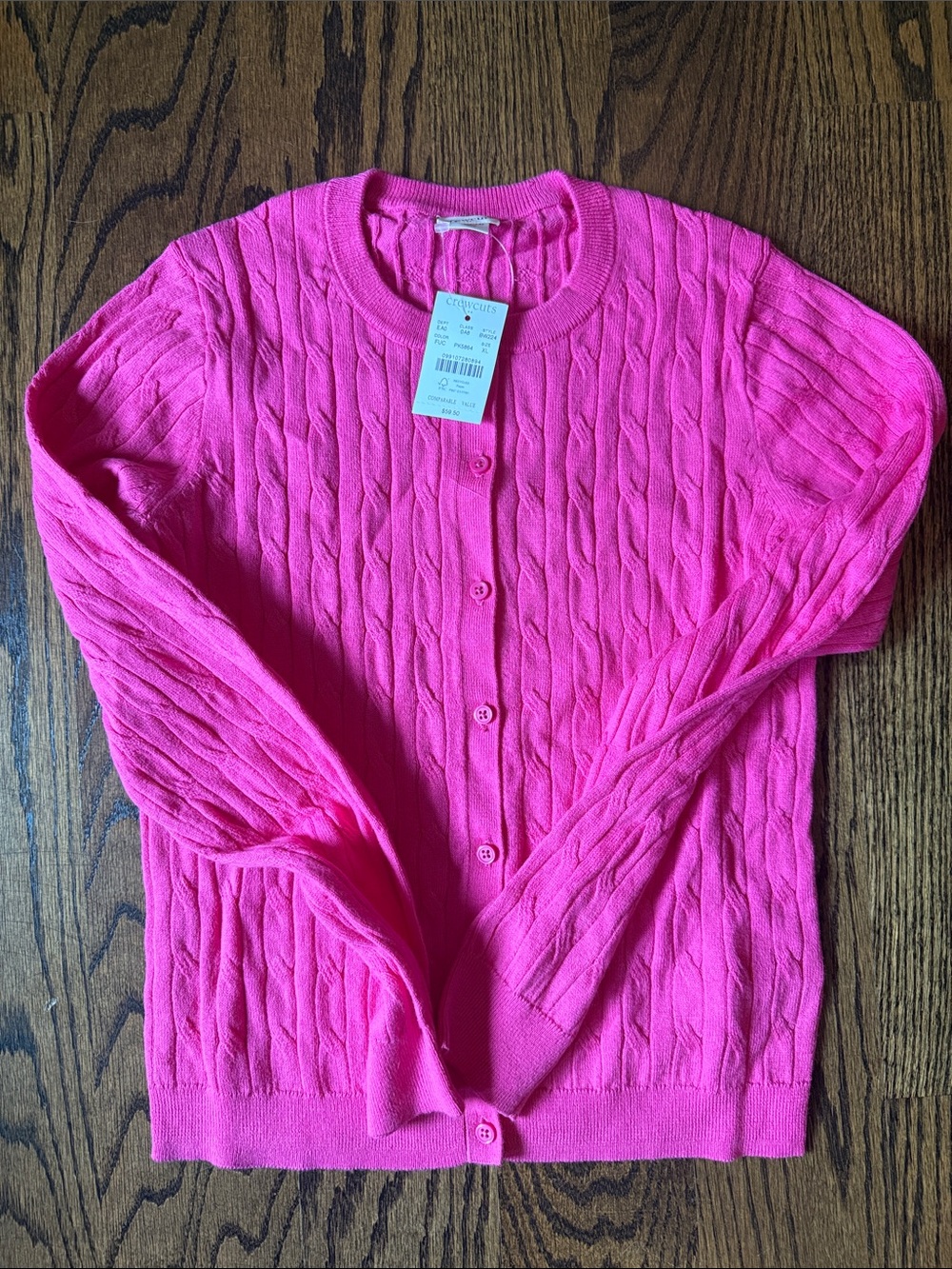 Girls Crewcuts Pink Cable Knit Button Cardigan - Brand New, With Tags!